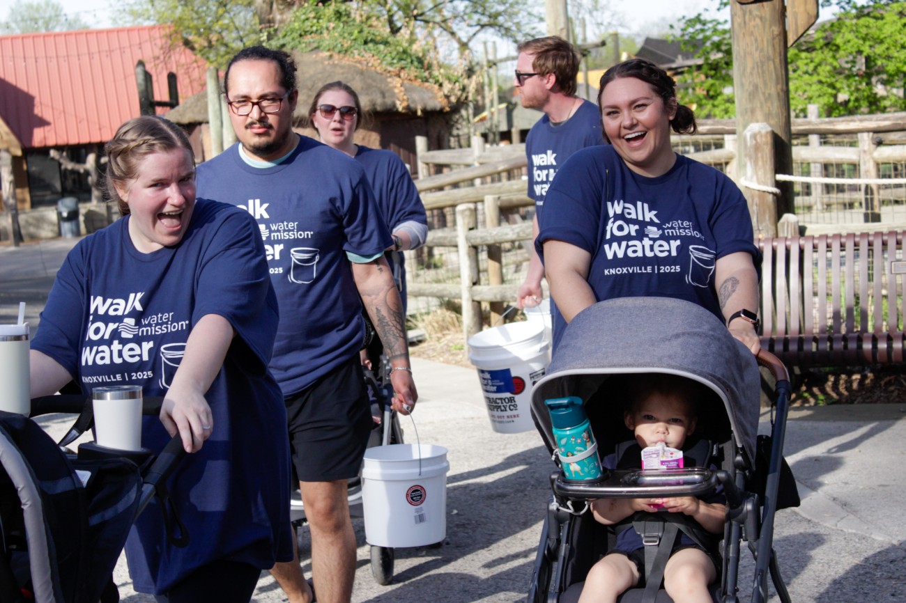 Knoxville walkers smiling while walking