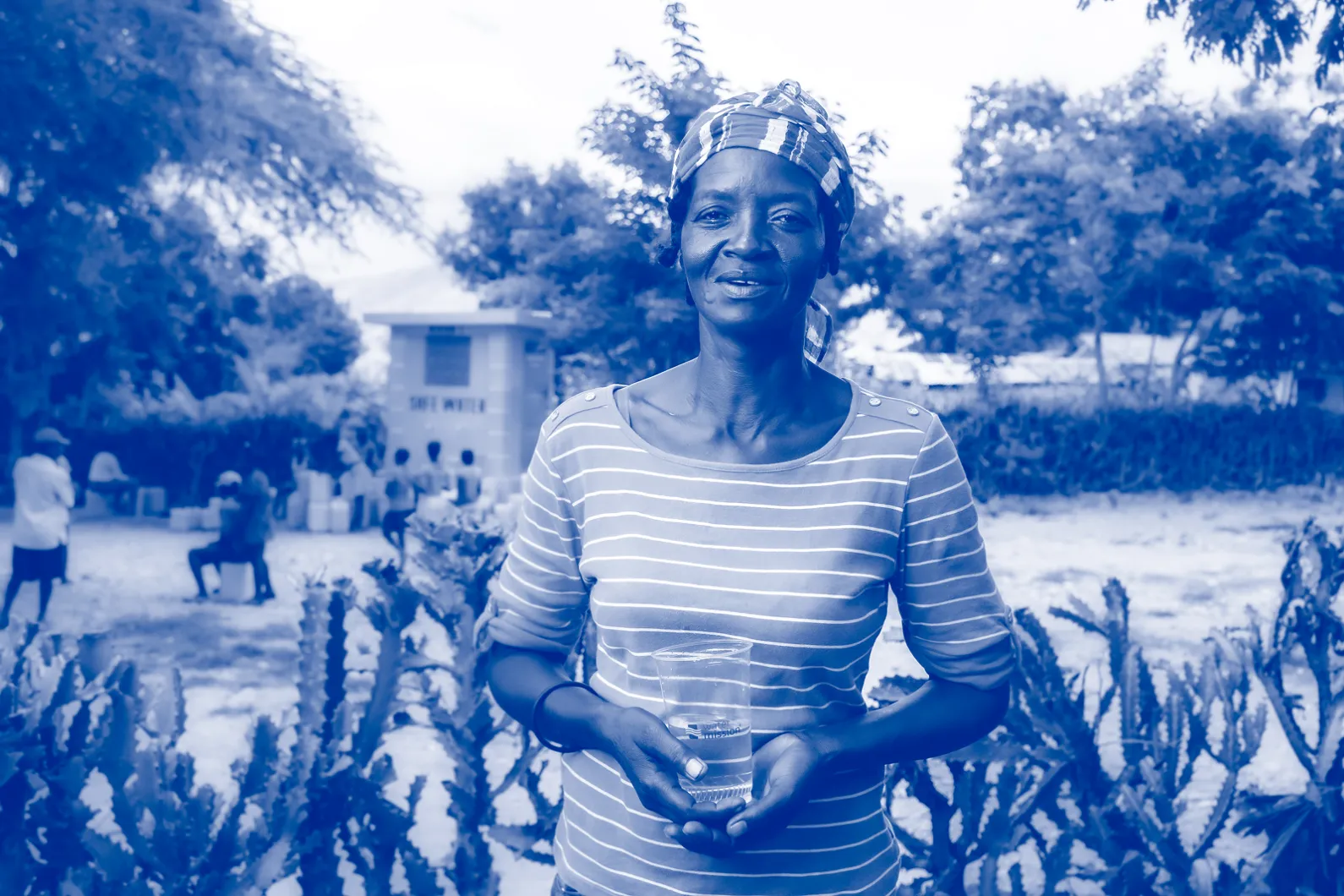 Woman holding safe water