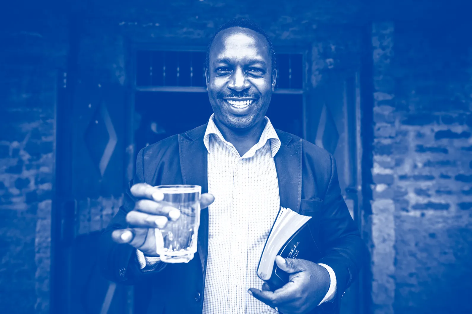 Man holding safe water