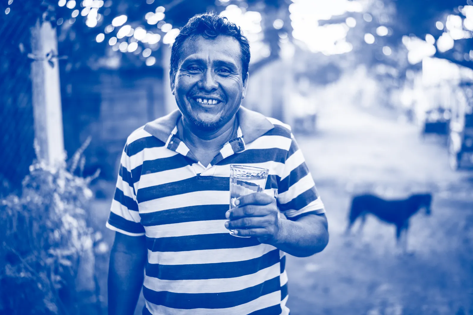 Man holding safe water