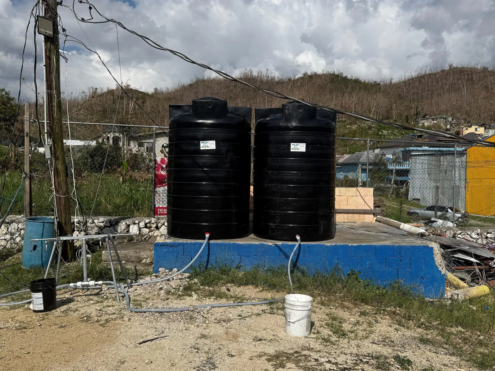 Safe, clean water flowing in Ferris Cross, Jamaica after Hurricane Melissa