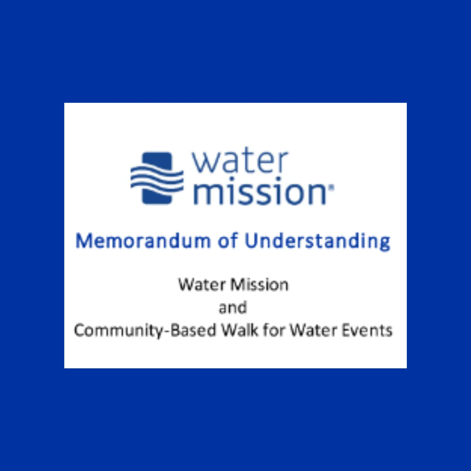 Memorandum of Understanding