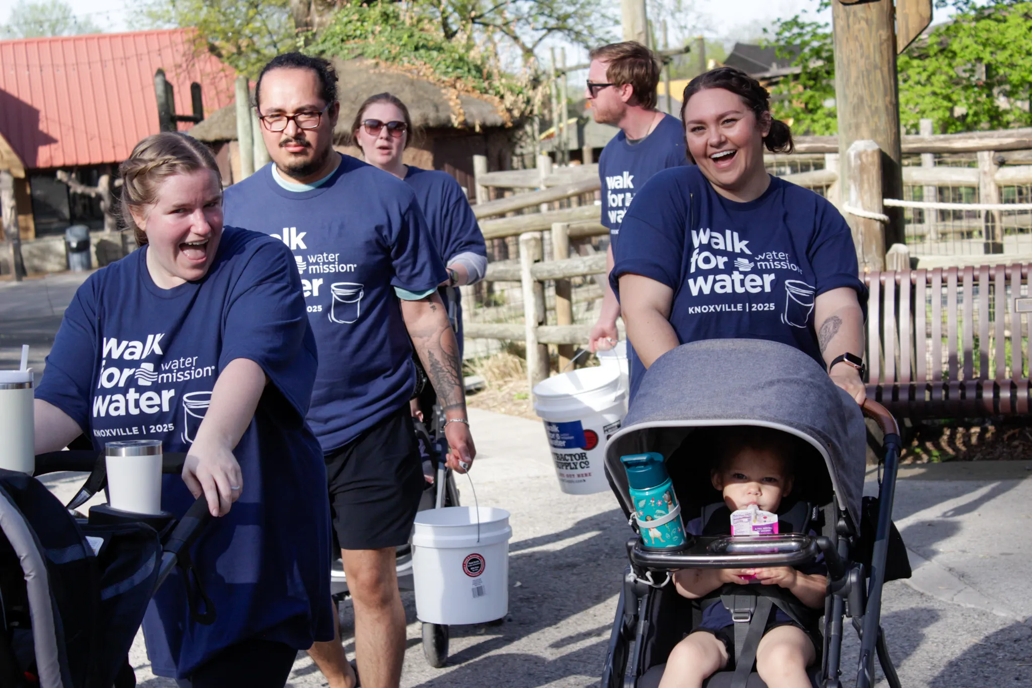 Knoxville walkers smiling while walking