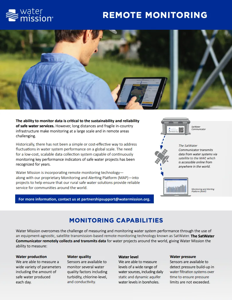 Water Mission Remote Monitoring Factsheet