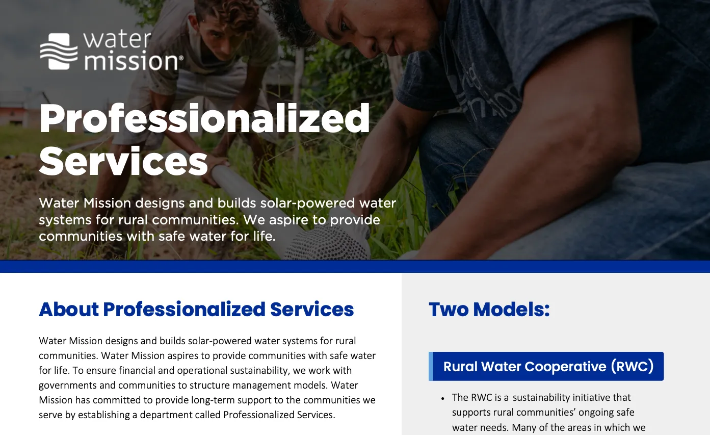 Water Mission Professionalized Services