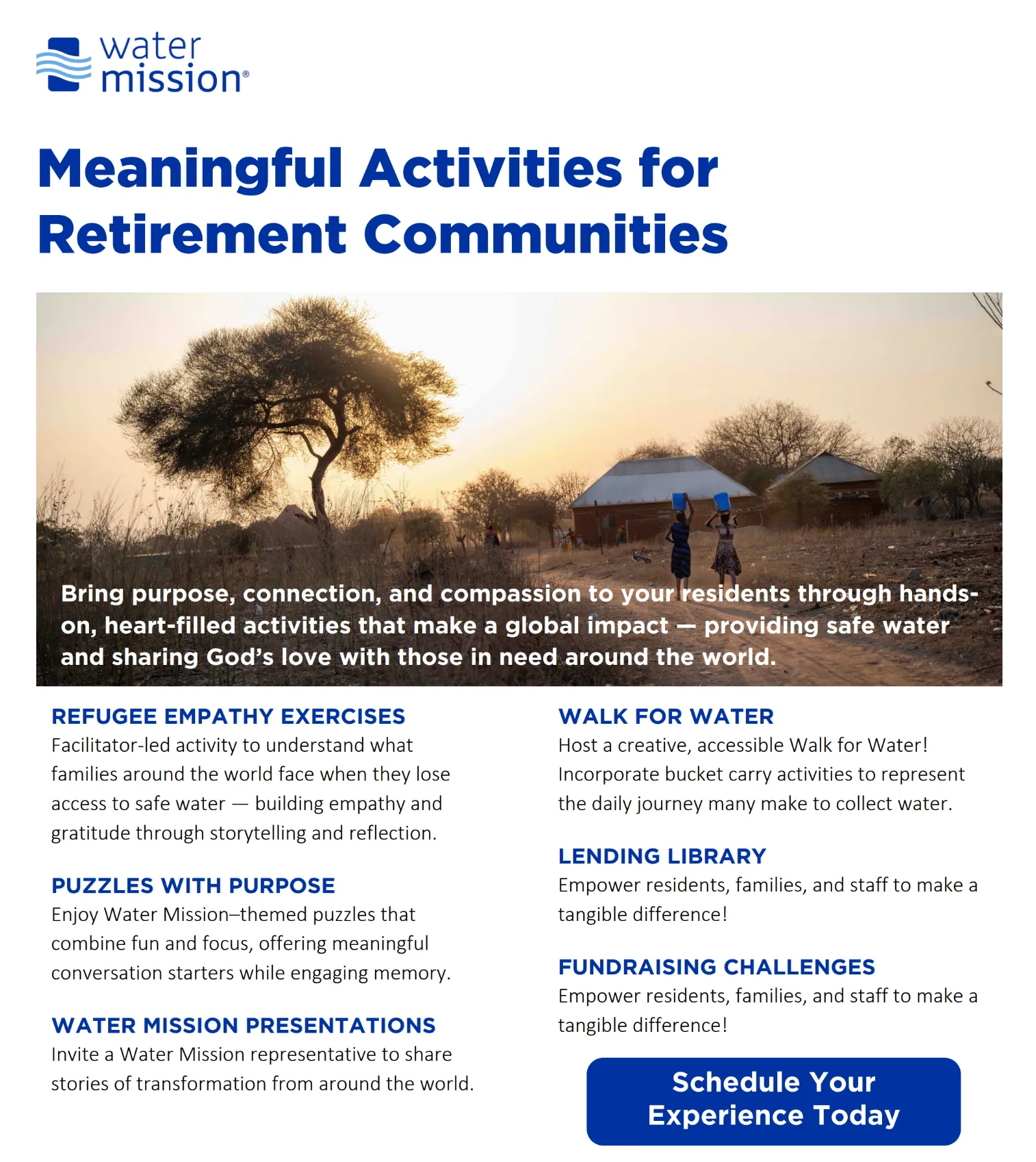 Meaningful Activities for Retirement Communities Flyer