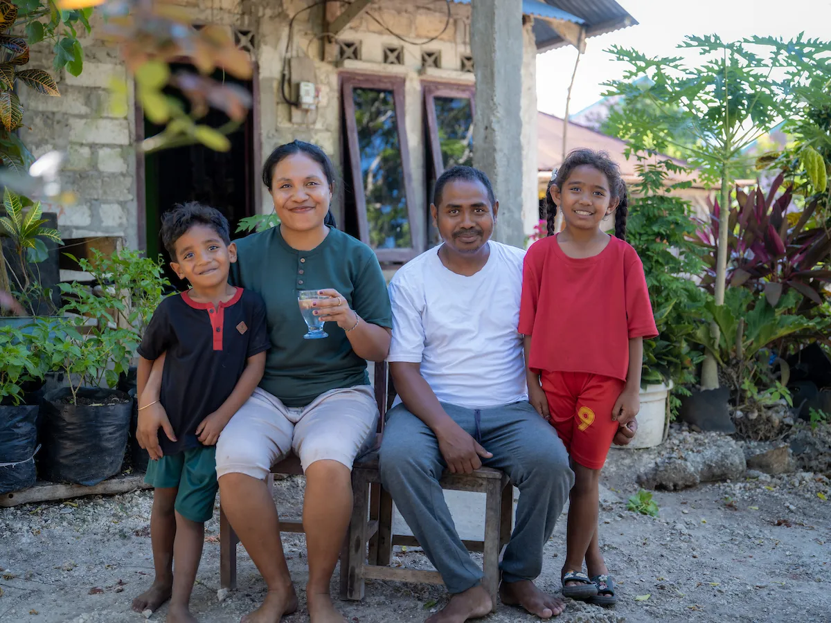 Delti's family in rural Indonesia