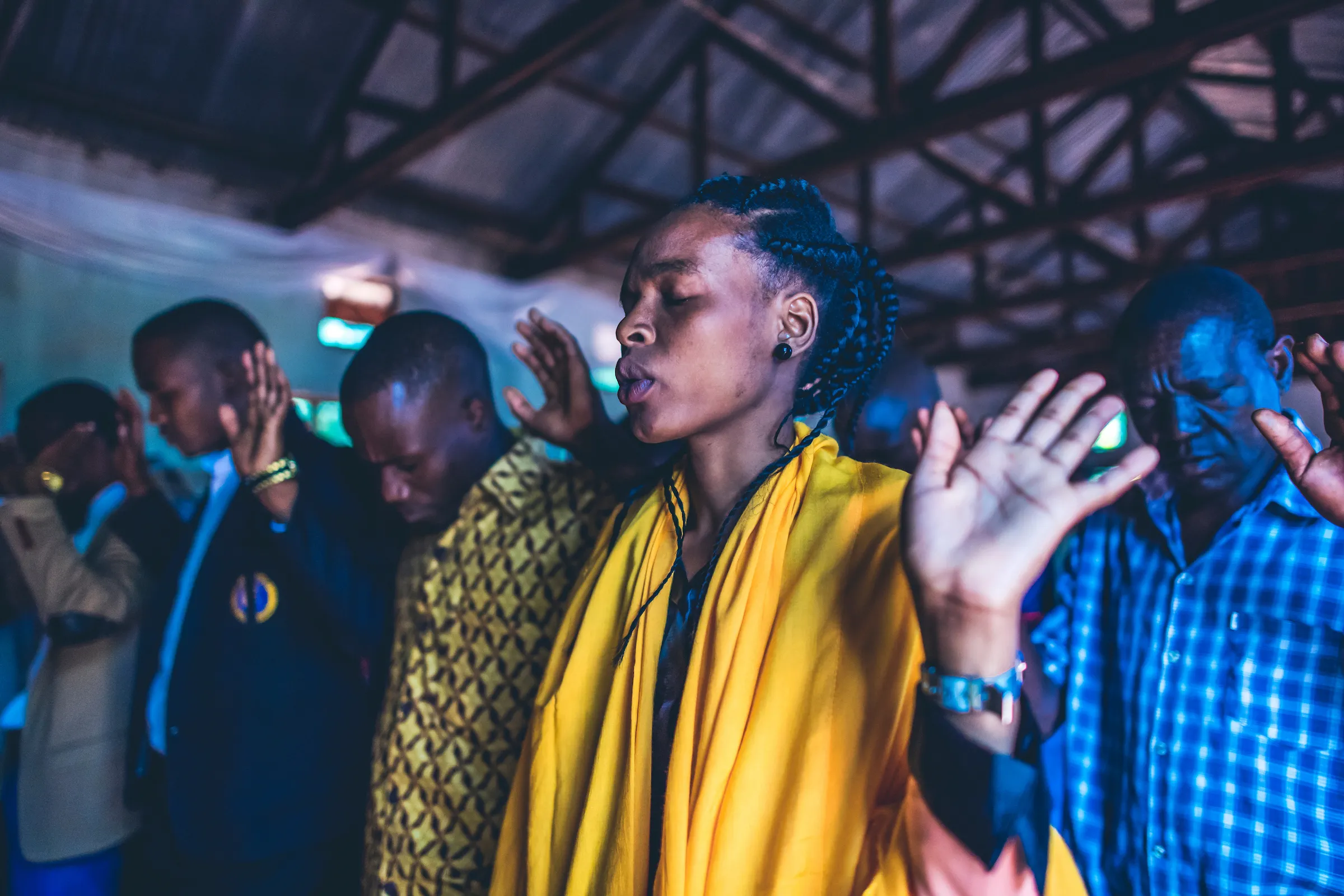 People worshiping in Tanzania