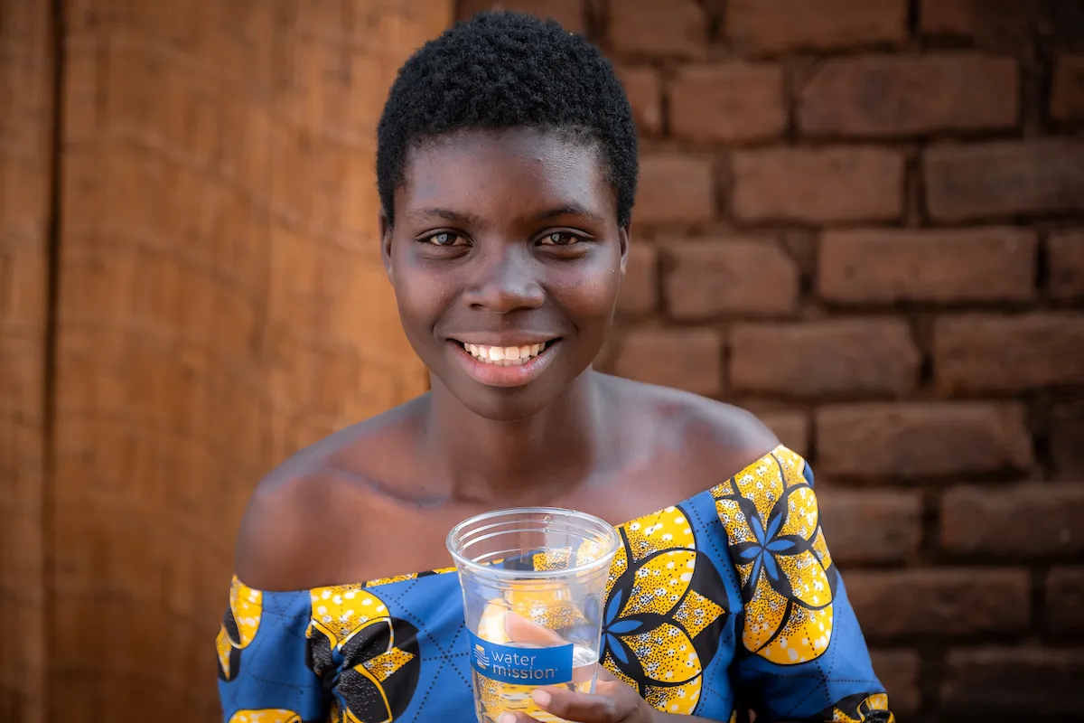 Vanesa drinking safe water