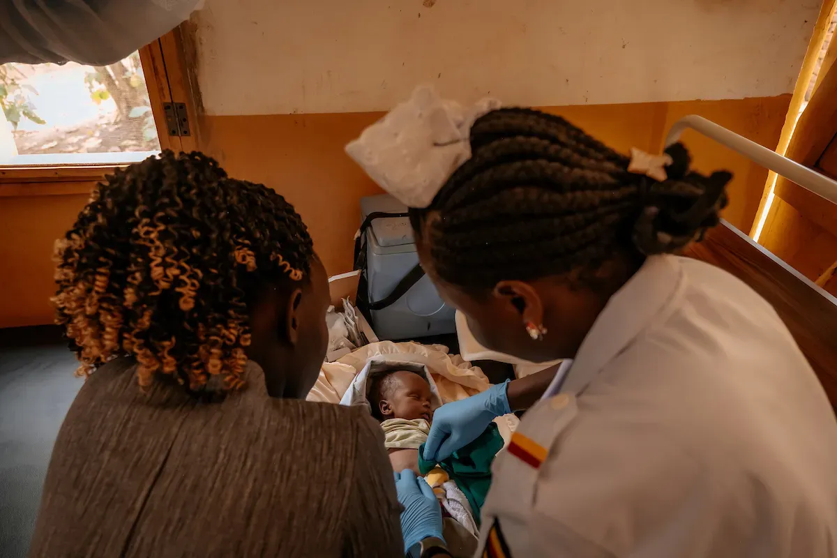 Doreen, nurse and baby