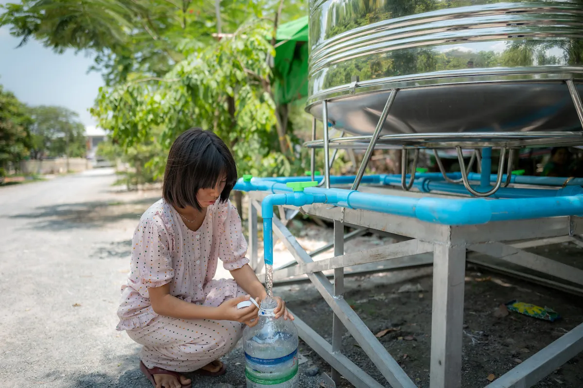 Girl accesses safe water