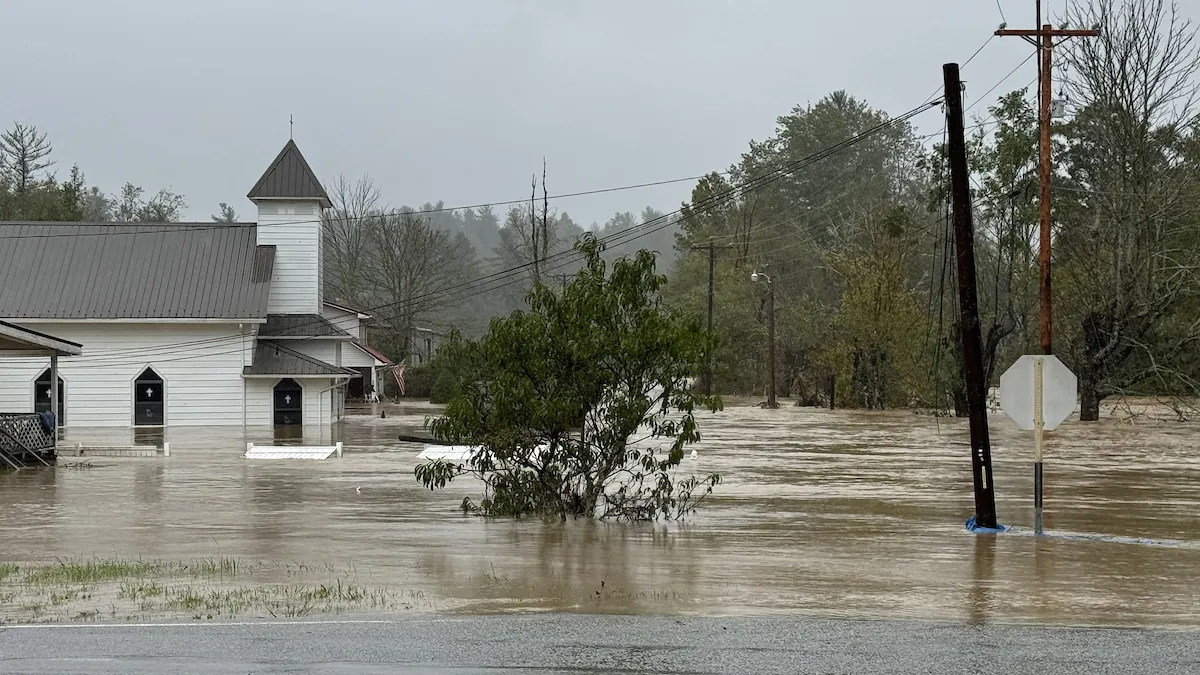Flood waters from Hurricane Helene