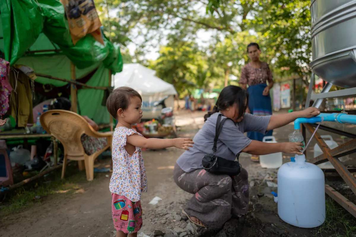 Emergency safe water system in Myanmar
