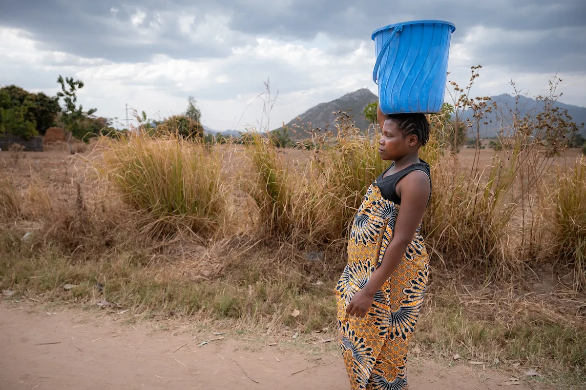 Matrida walking for Water in Malawi, Africa