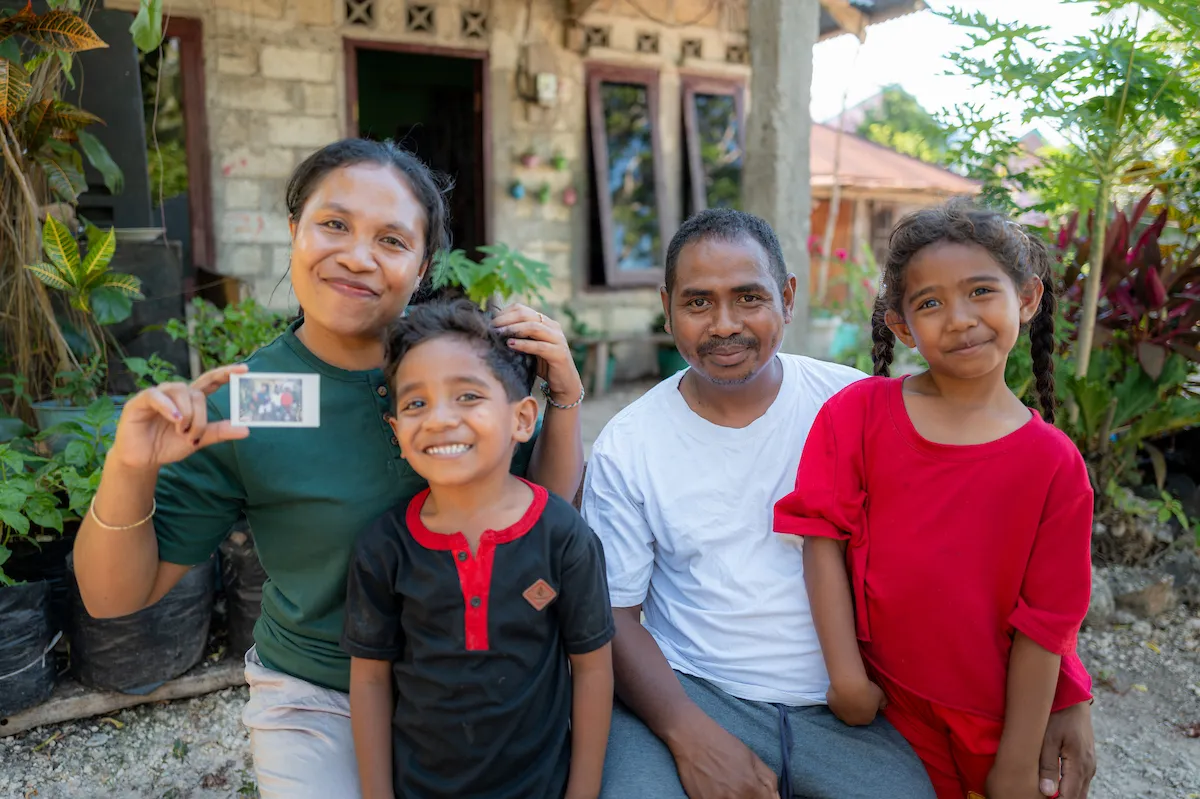 Delti's family in rural Indonesia