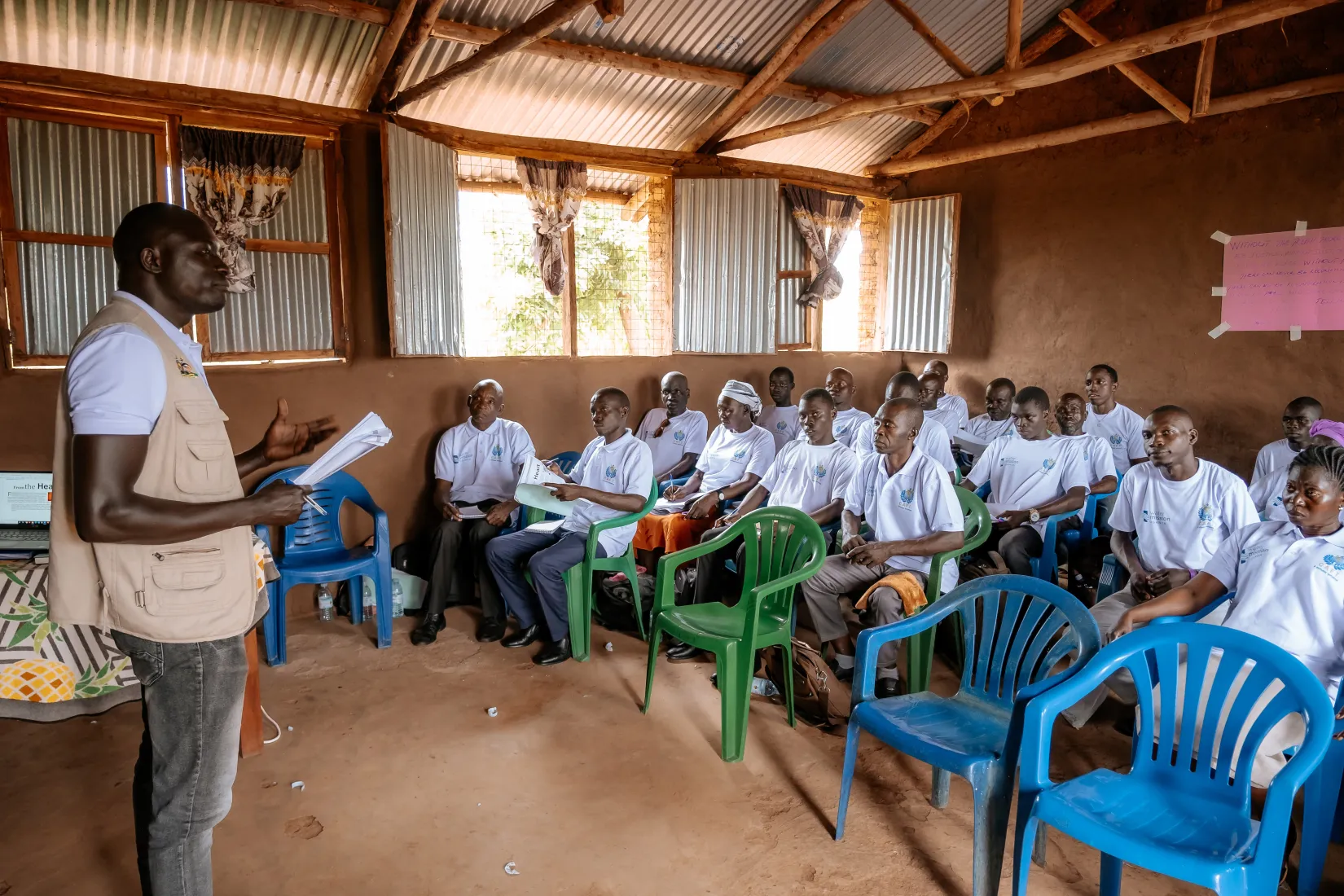 Biblical Trauma Healing promotes forgiveness and reconciliation. At facilitation training such as this one, local in the refugee community learn how to guide refugees through taking their pain to Christ and starting the grieving process.