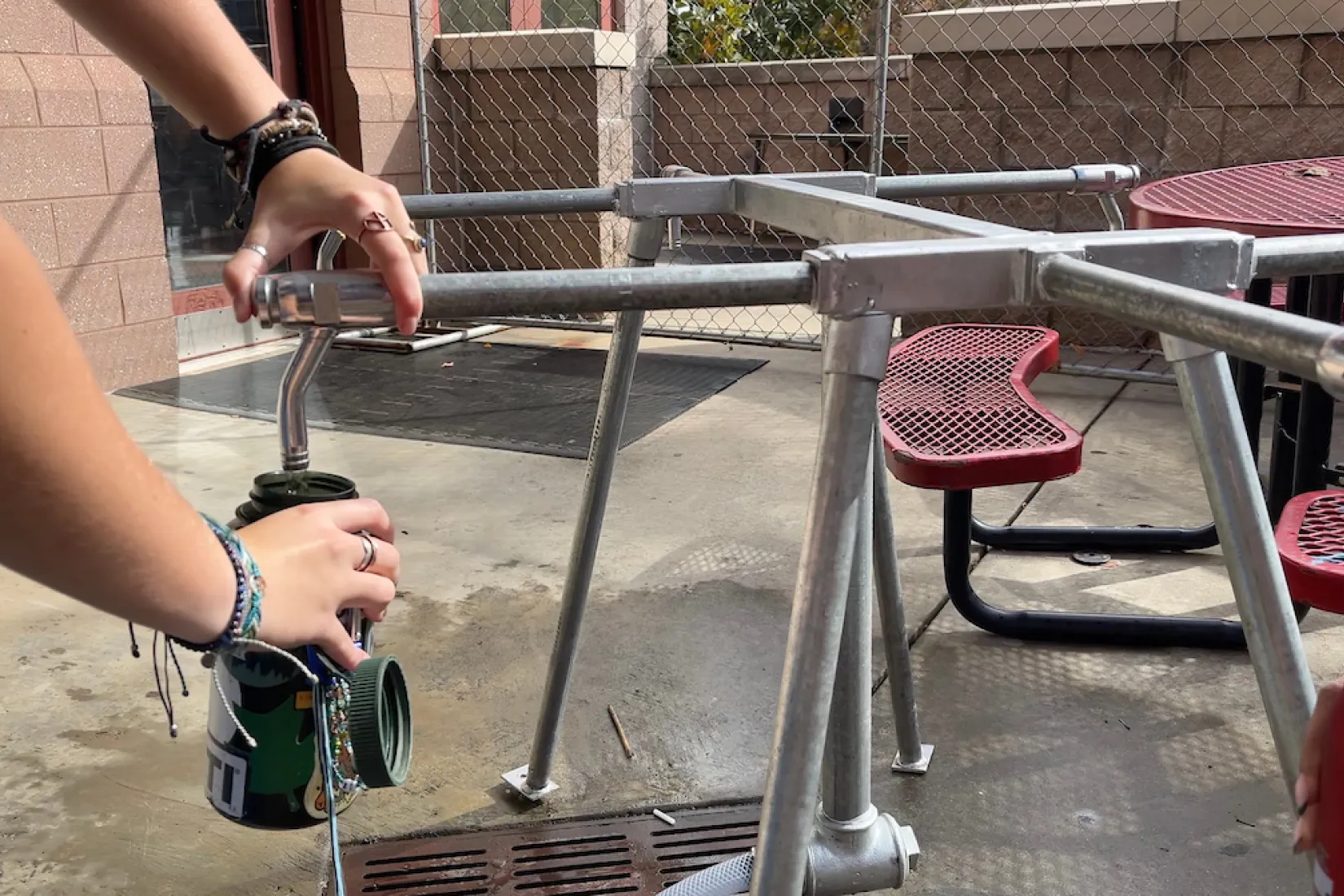 Water bottle being filled