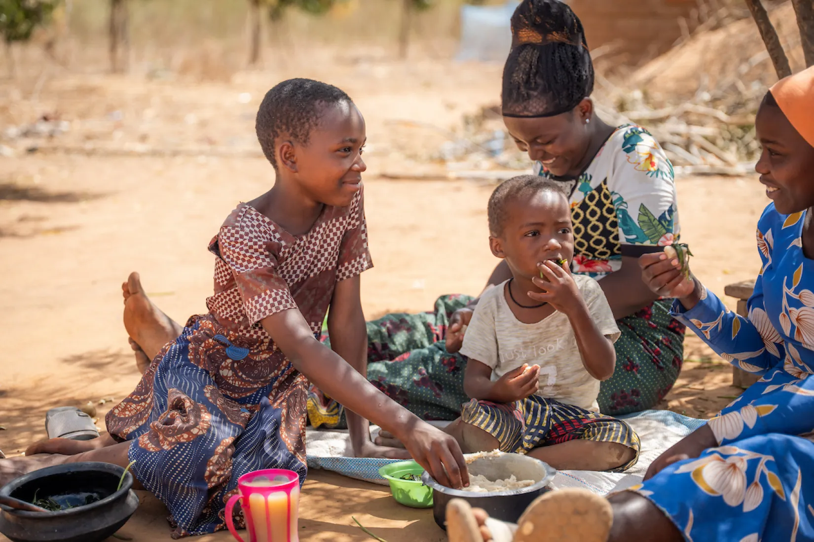 Children in Tanzania, Africa eating