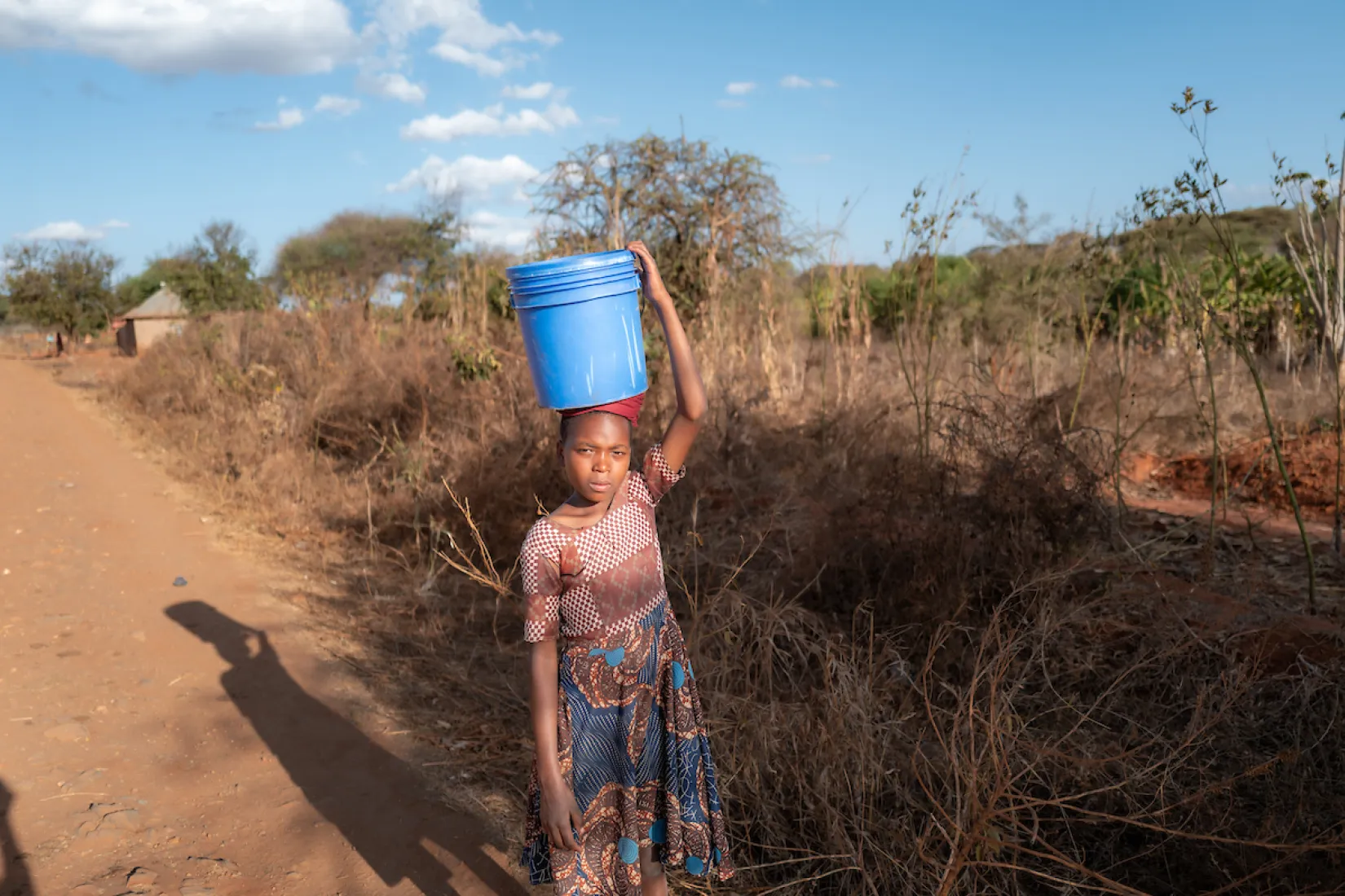 Child in Tanzania, Africa walks for water