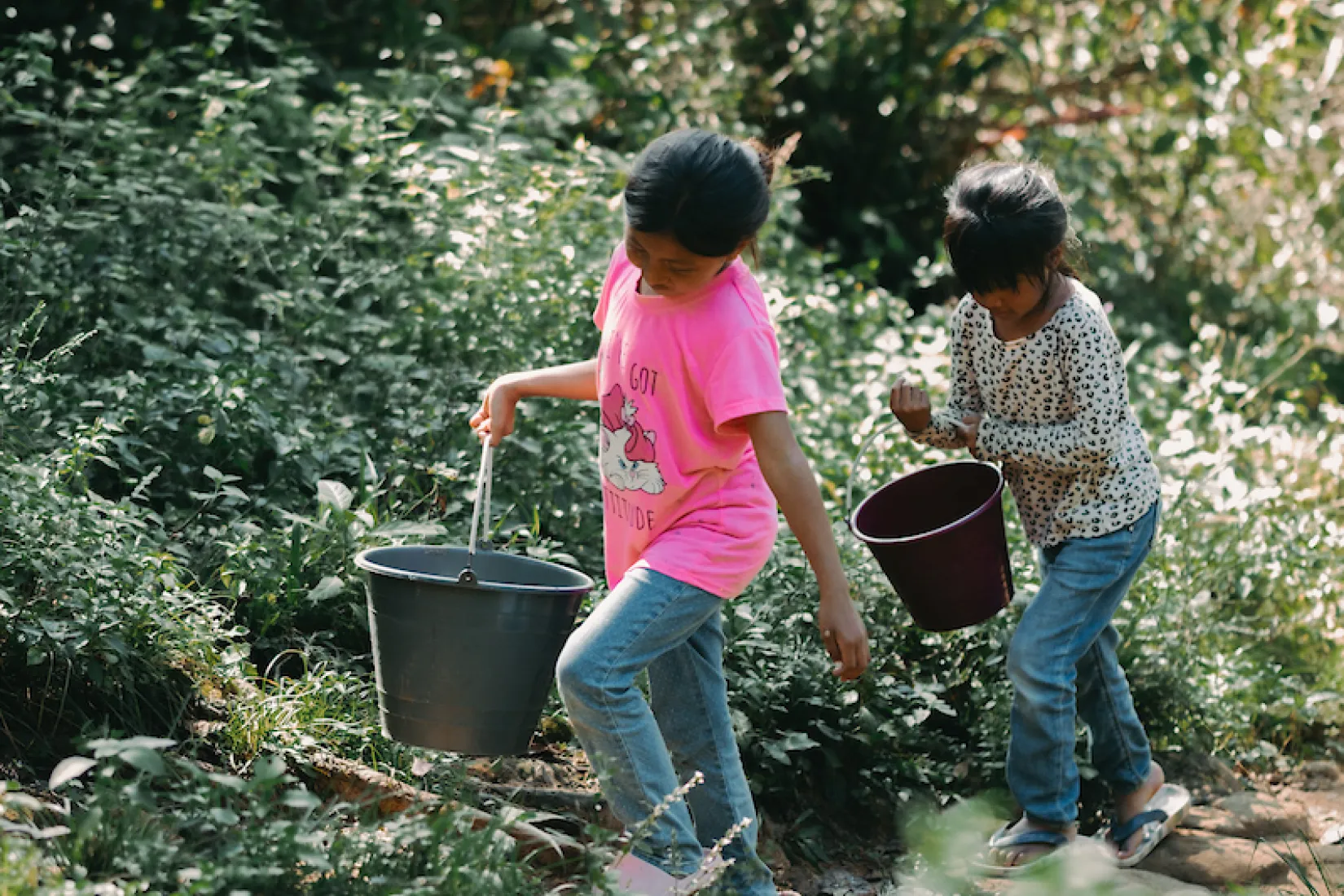 Maria's children fetch water in Mexico