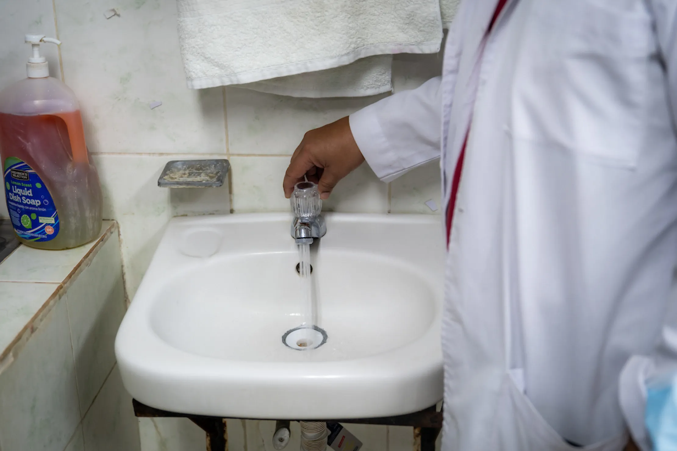 Water coming out of faucet