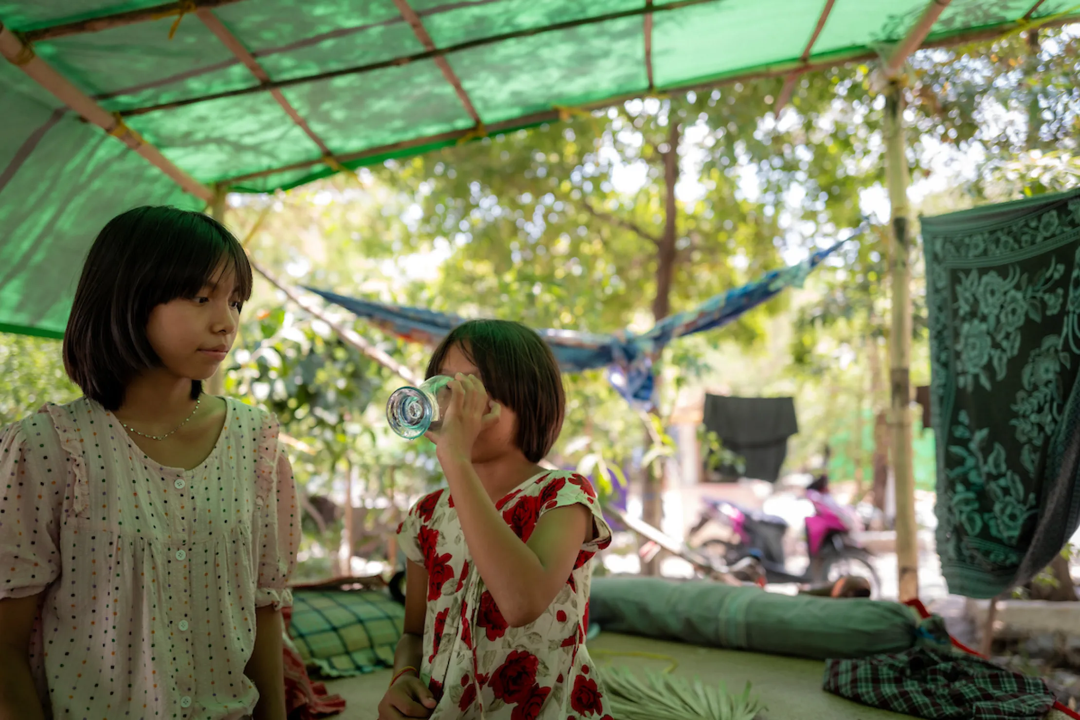 Children drinking safe water