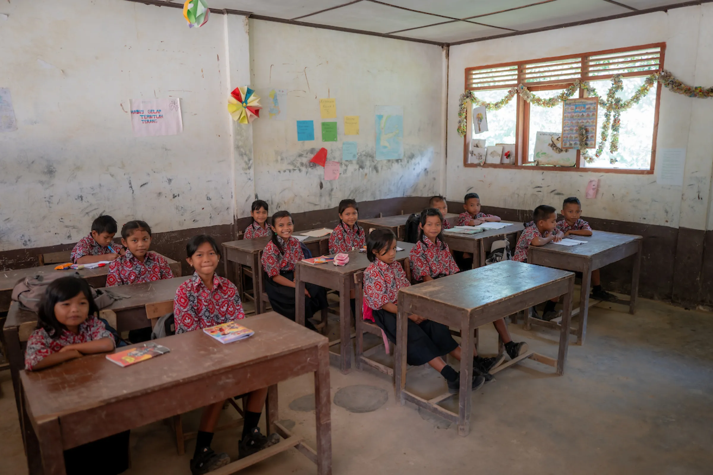 Schoolchildren learning