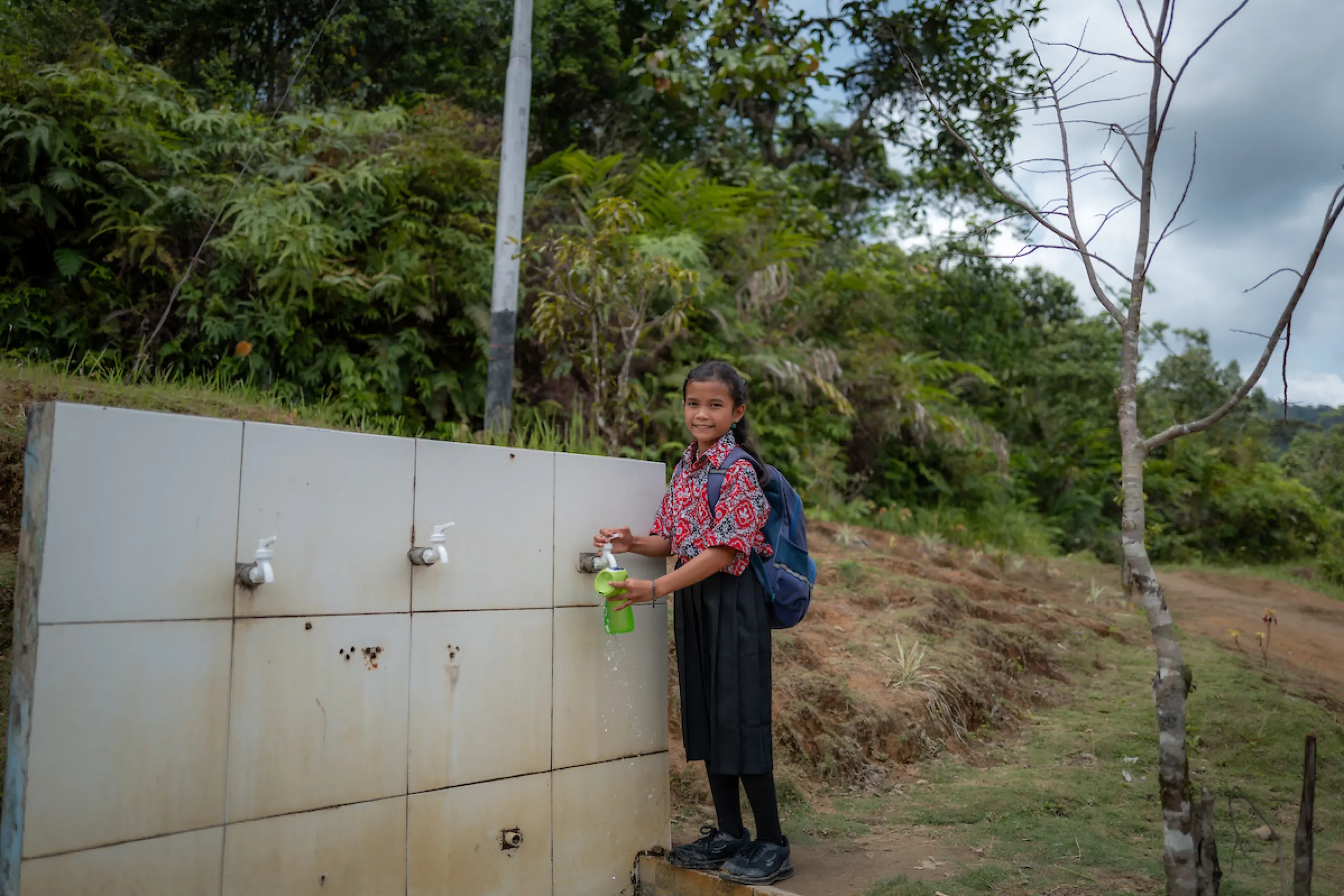 Child accessing safe water
