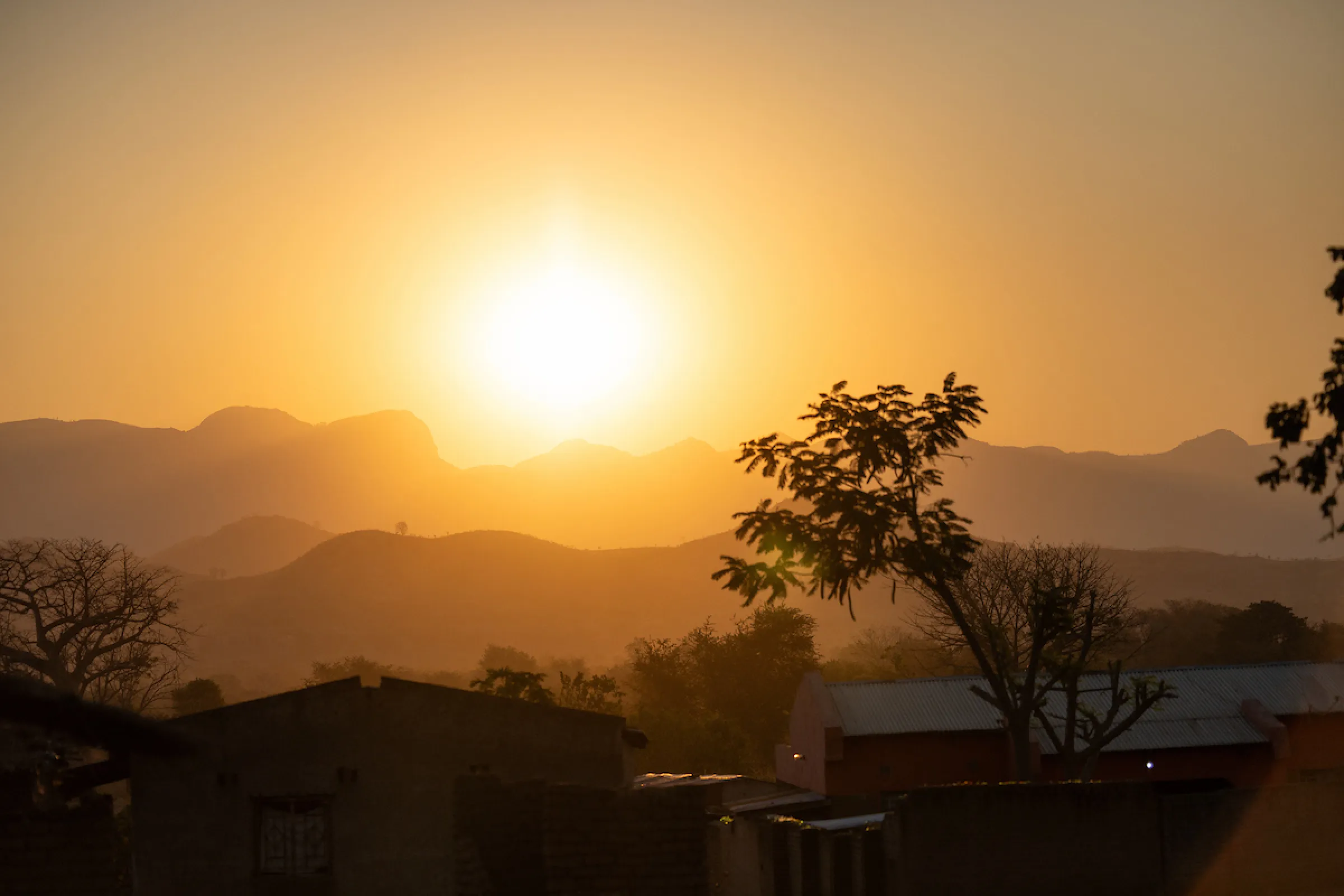 Sunrise over Golomoti, Malawi in East Africa