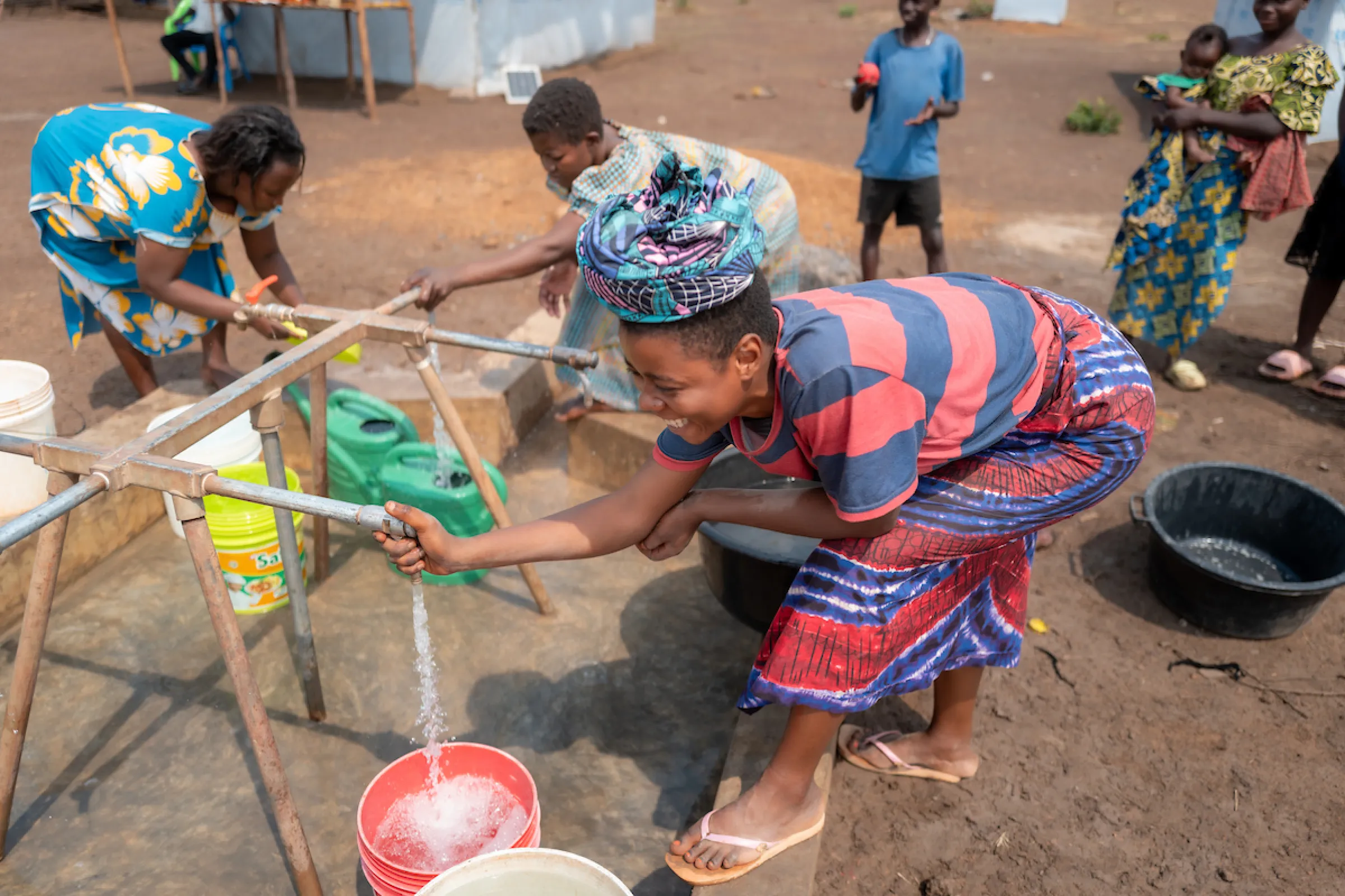 Safe water access point; Nyarugusu Refugee Camp; Tanzania, Africa