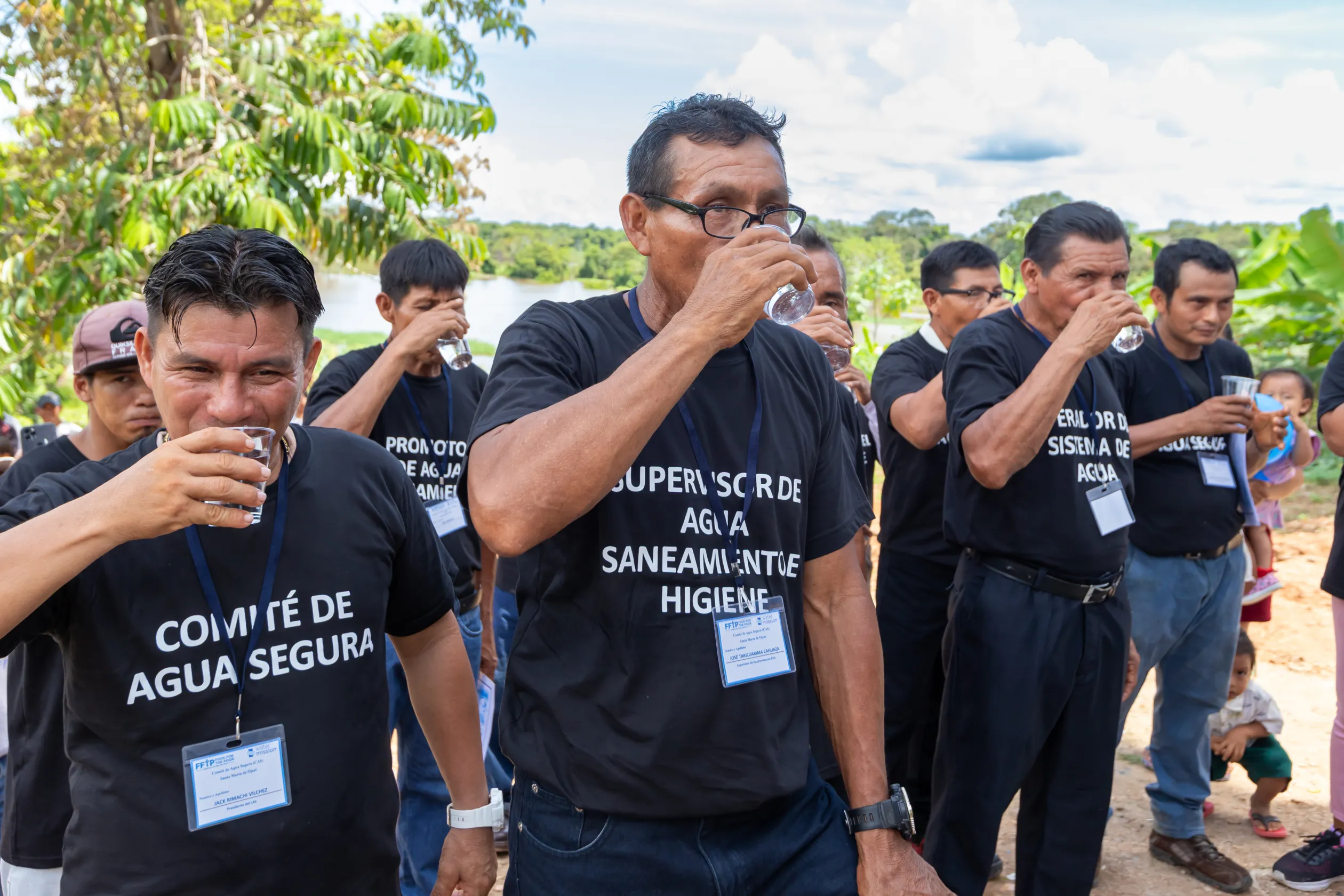 Community members at project celebration