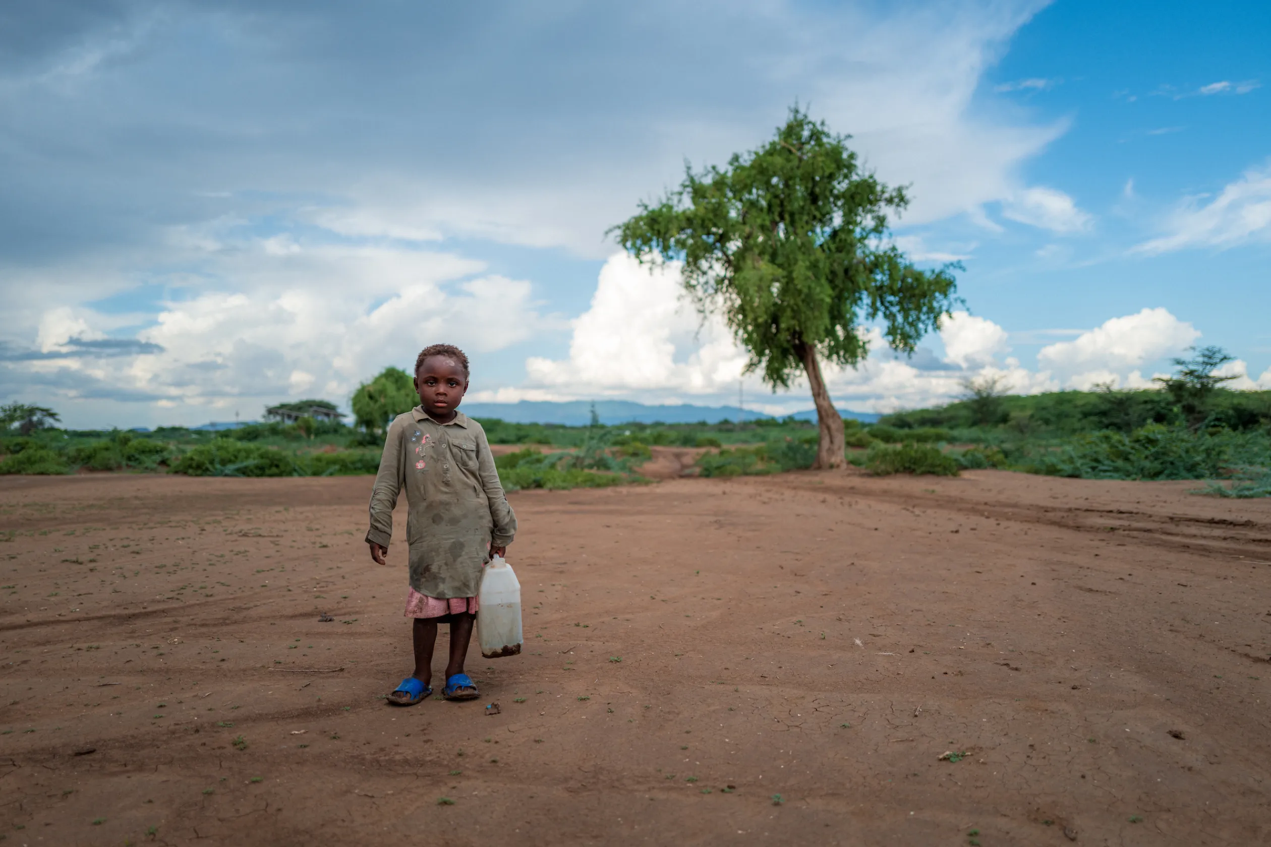 Boy walking in Turkana Kenya