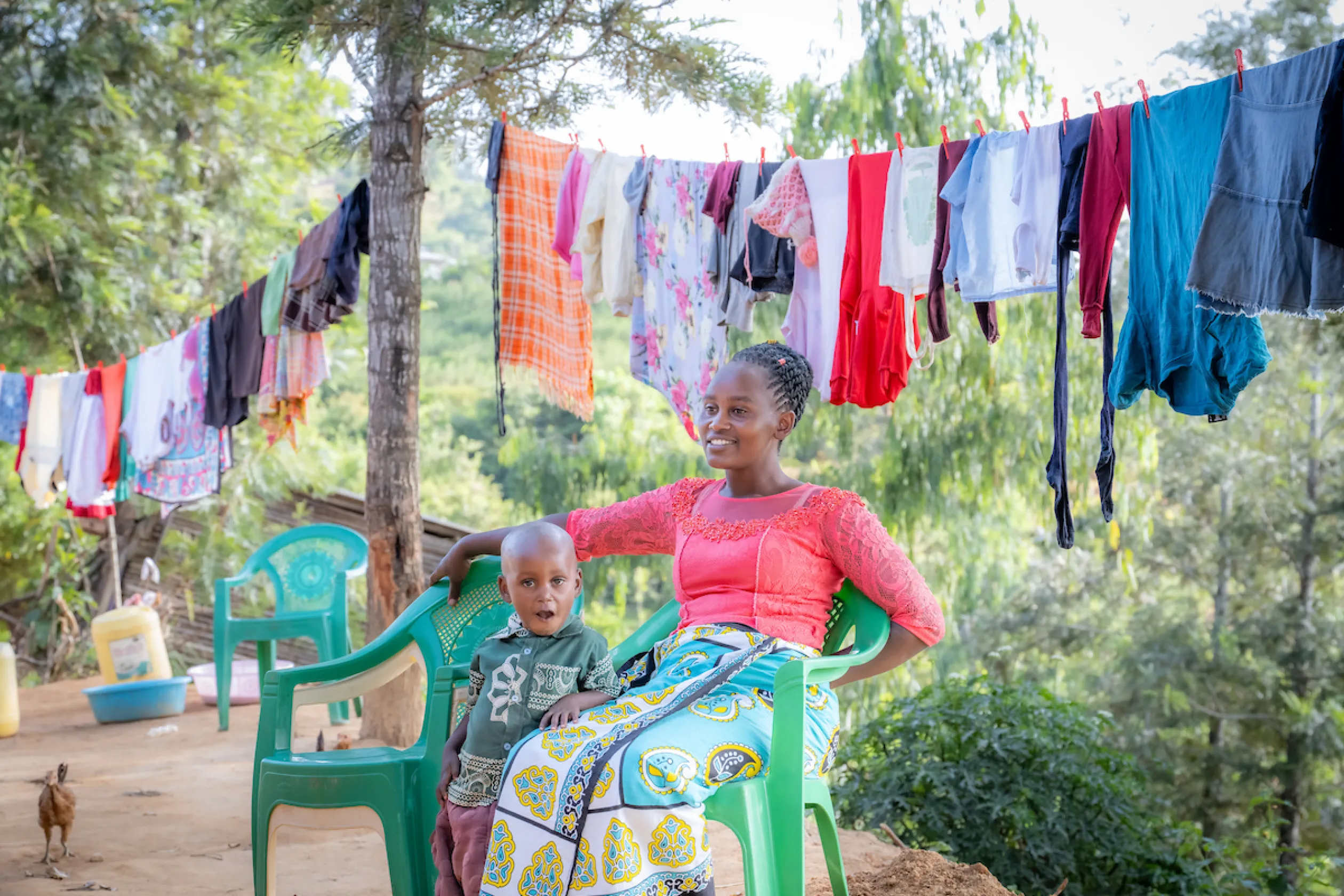 A woman and her child in Kenya, Africa
