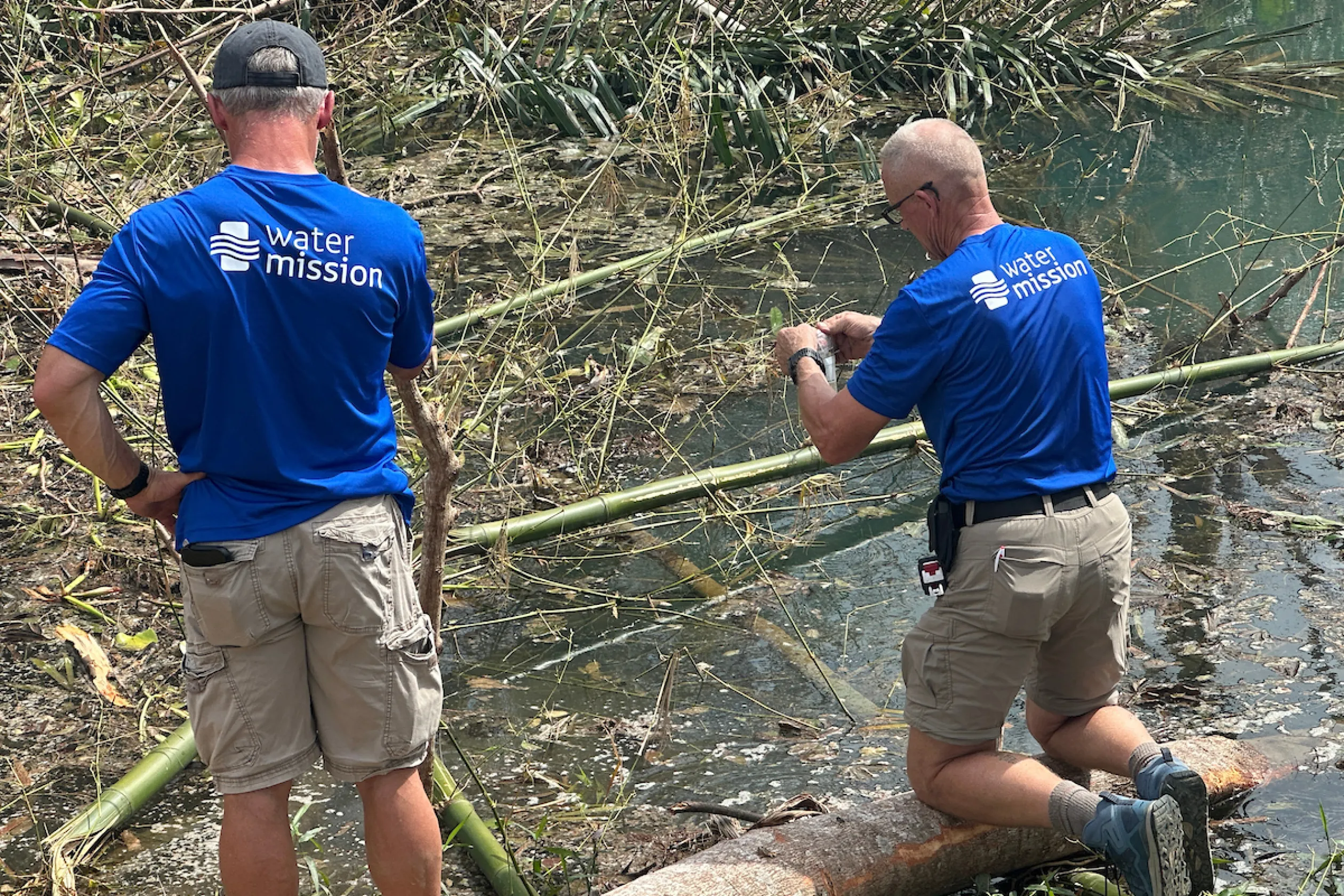 Water Mission DART members test a water source
