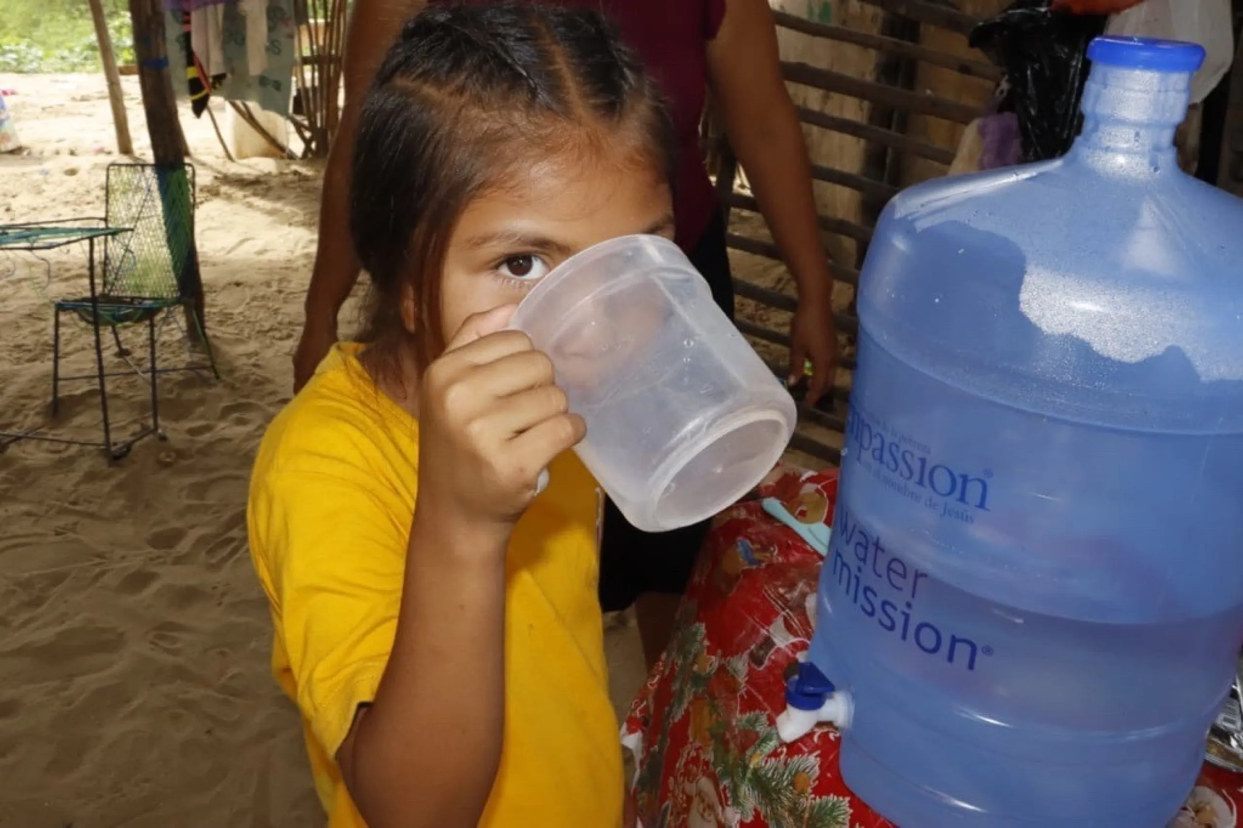 Child drinks safe water