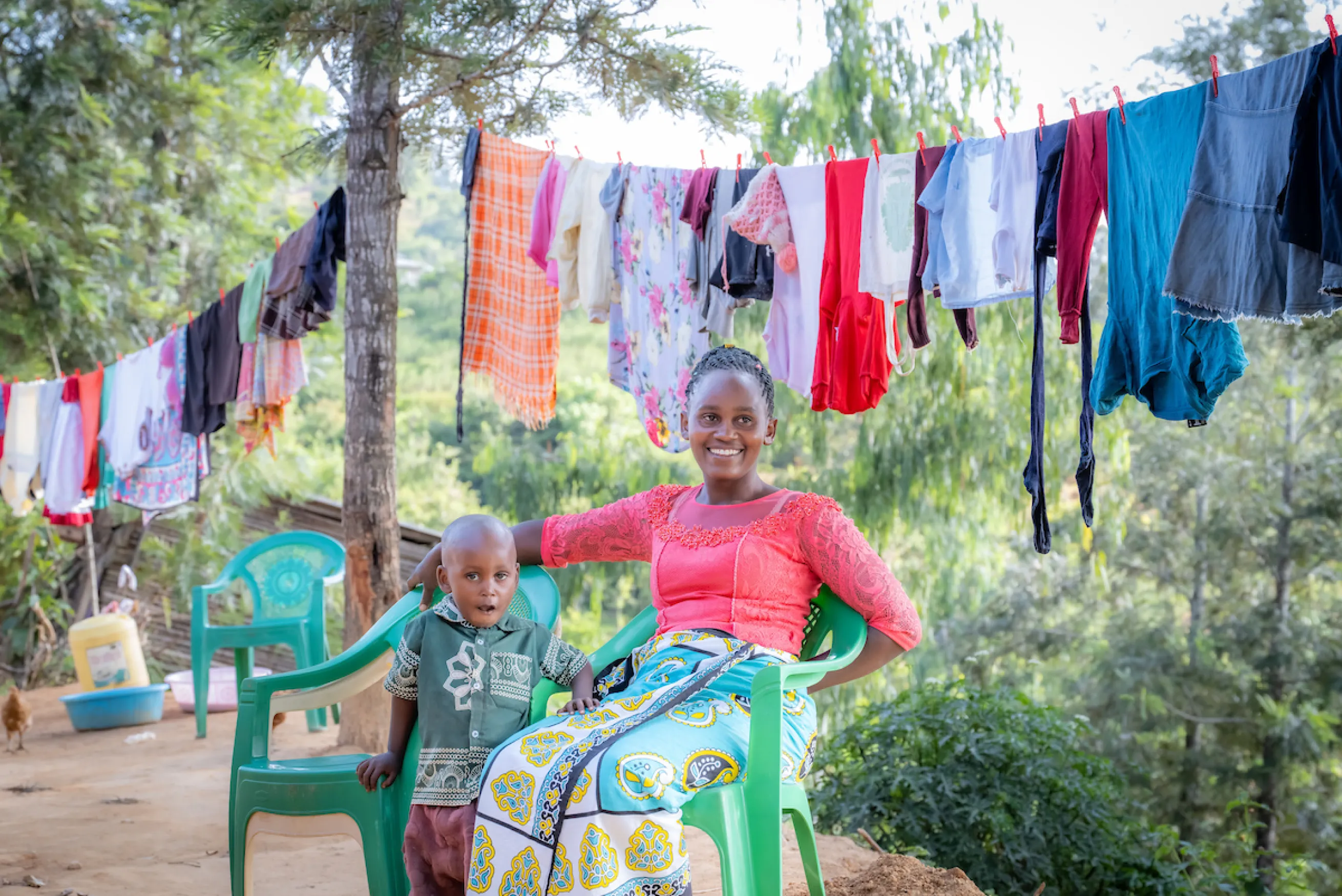 Elizabeth and her child smiling