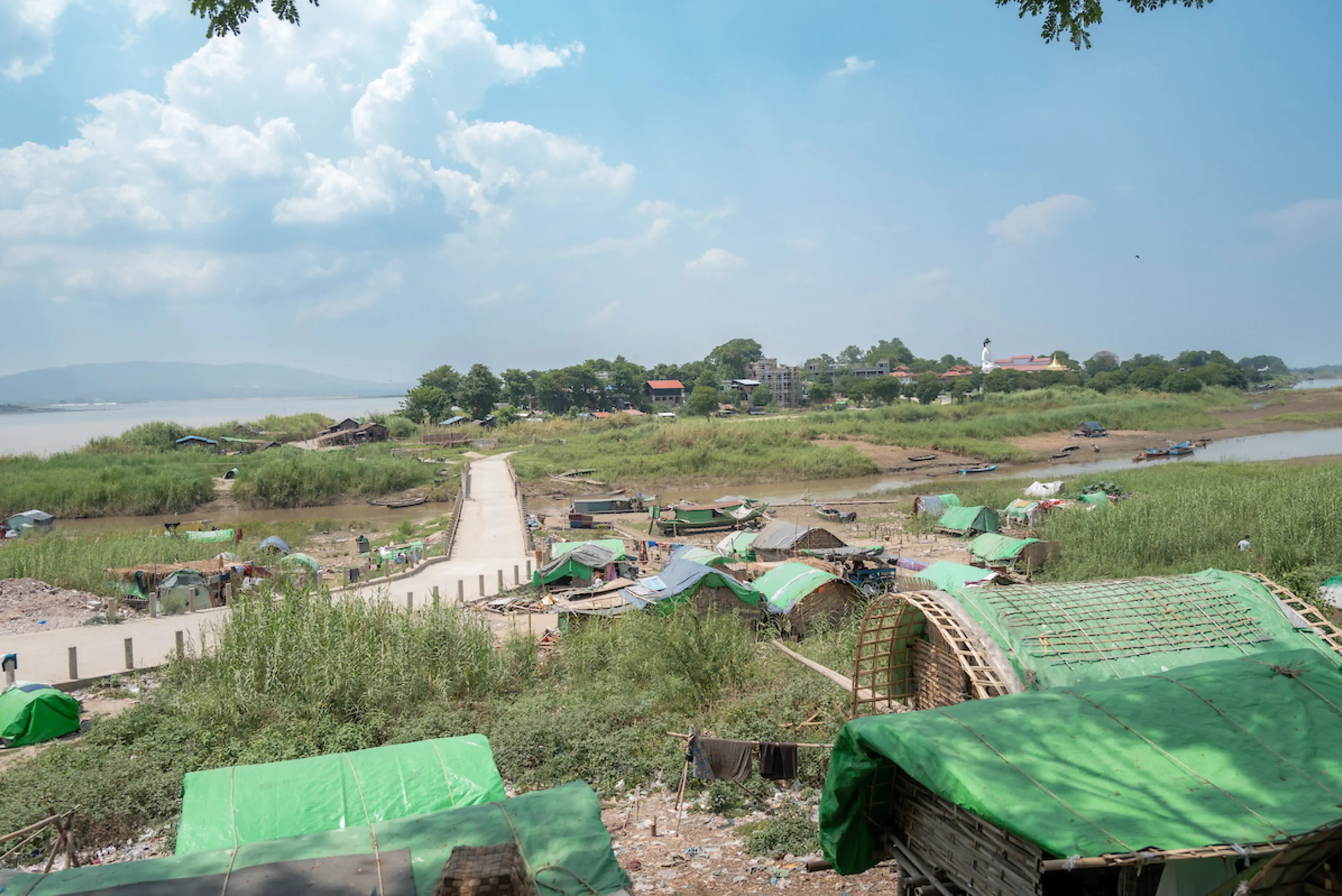 Temporary camps hosting displaced peoples