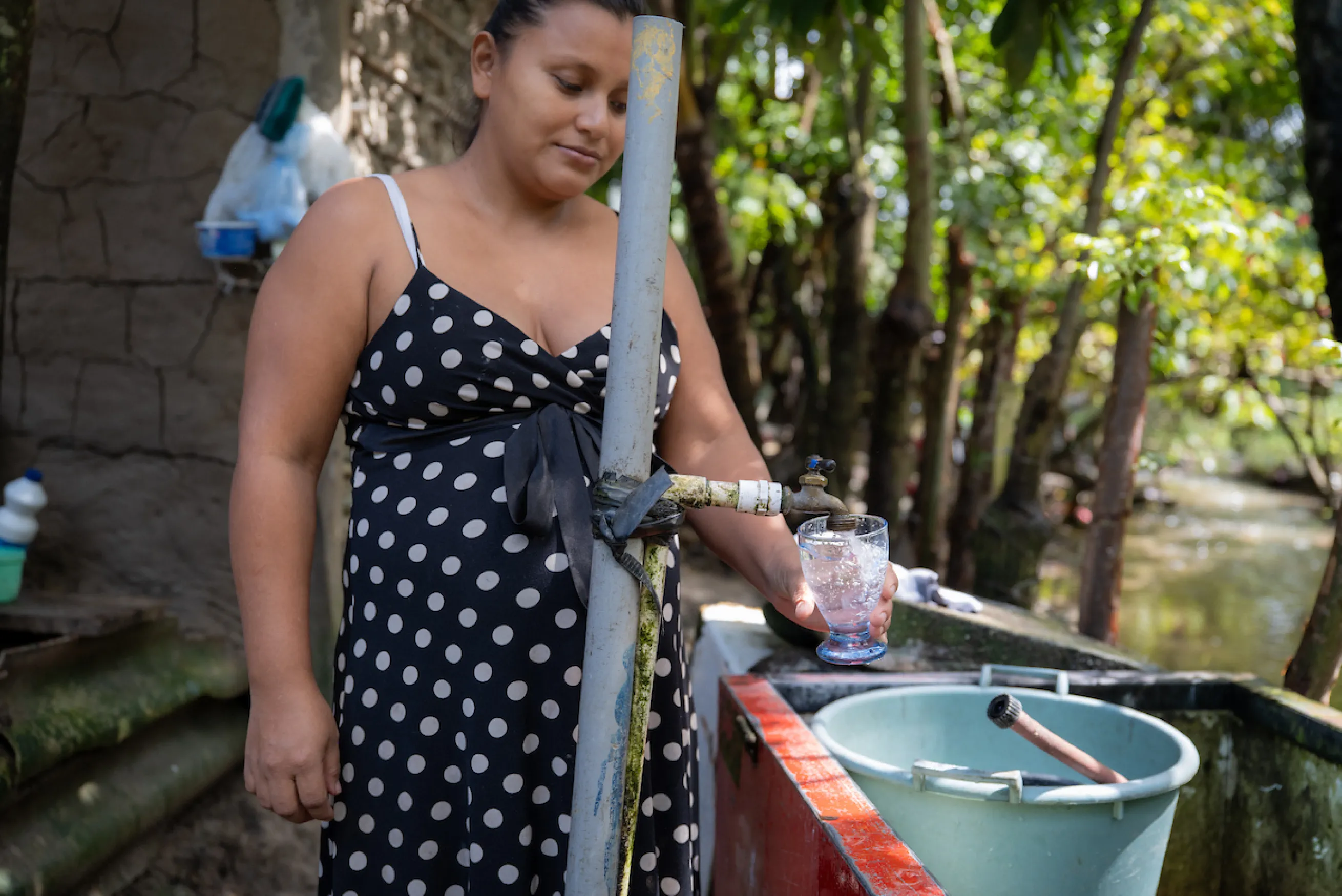 Woman fetching water