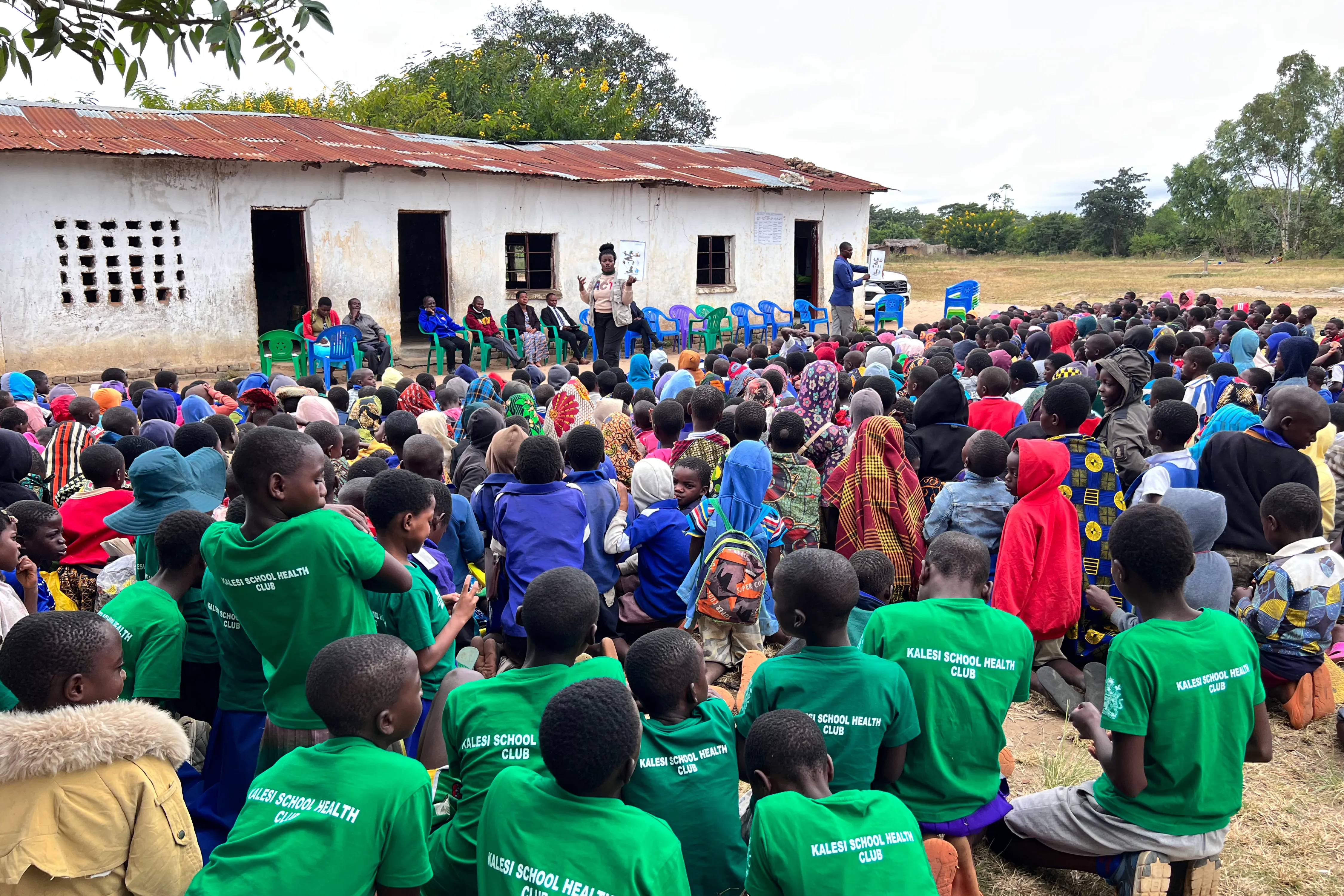 Children at a safe water project commissioning ceremony