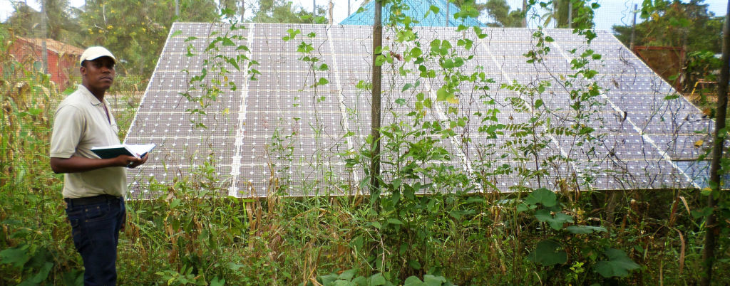 WMI Haiti engineer assesses solar array