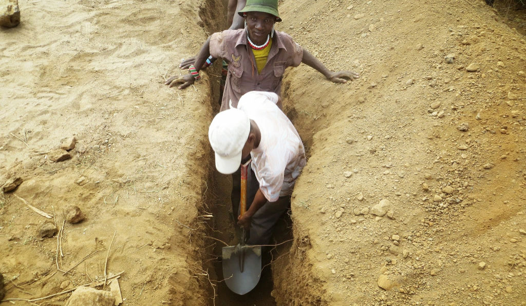 Digging trenches for pipework
