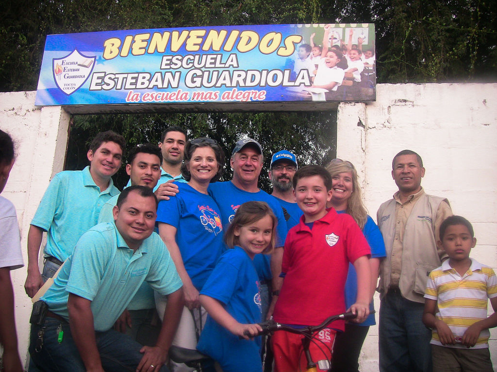 Scotty Parker, Peter Conway and more pose with the Scotty's Ride for Water Group in Honduras.
