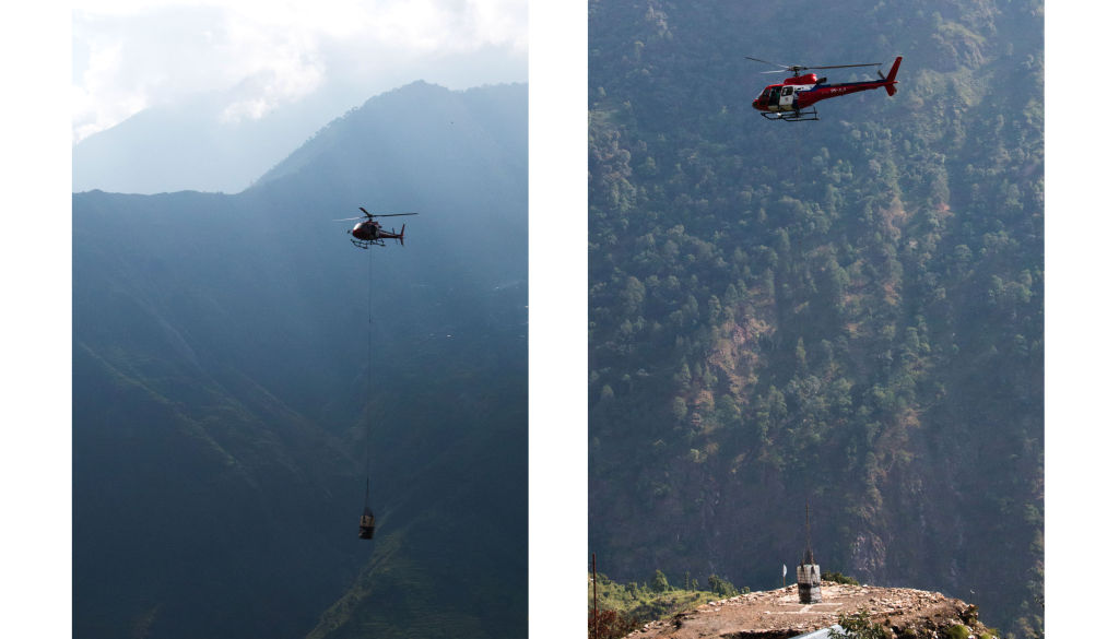 MAF Helicopter flying to Khorla | Water Missions in Nepal