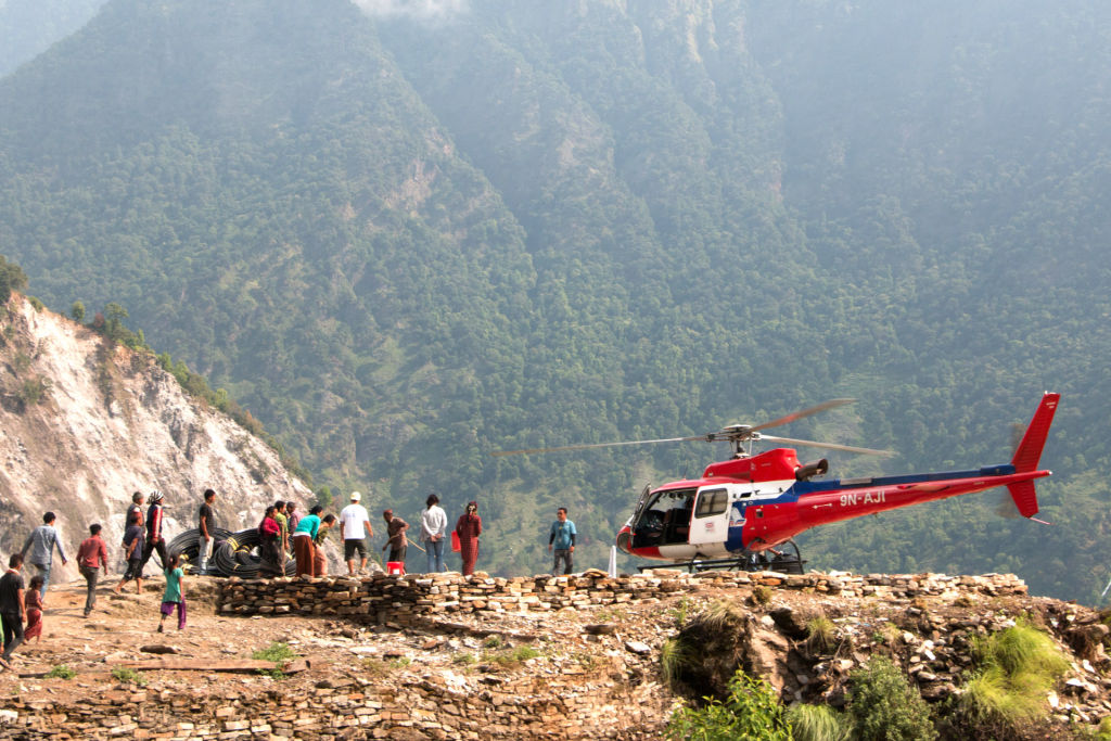 MAP helicopter in Khorla | Water Missions in Nepal