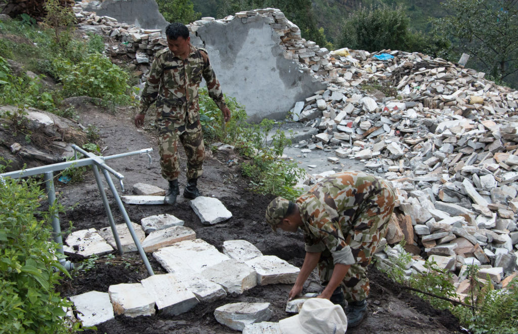 Nepalese Army assists with constructing tap stands | Water Missions in Nepal