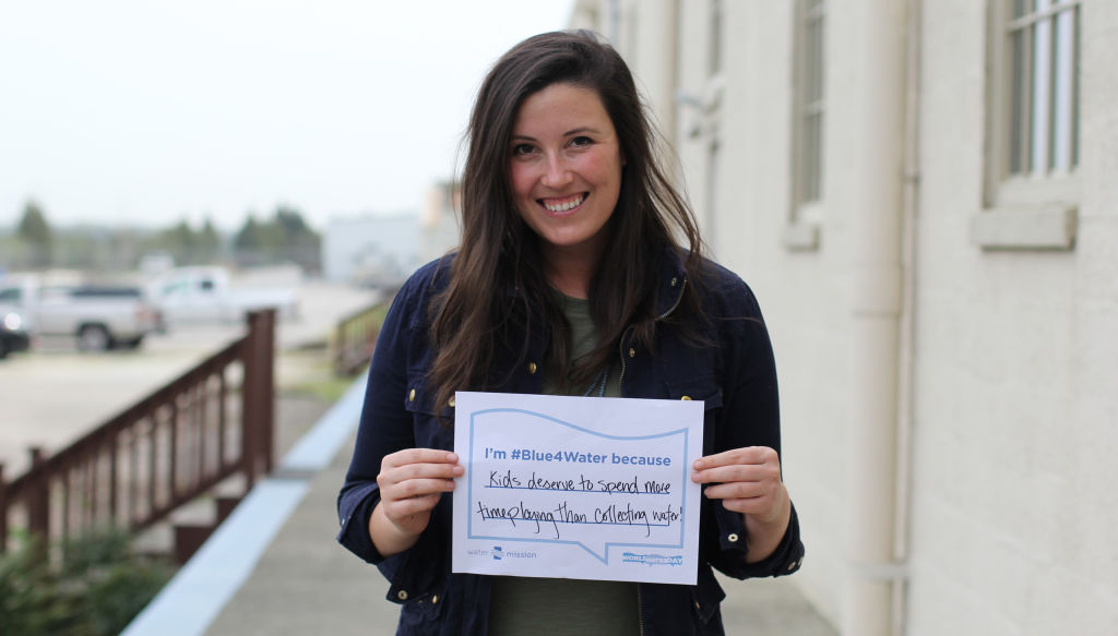 Meghan Proctor, Administrative Project Specialist at Water Mission, goes #Blue4Water.