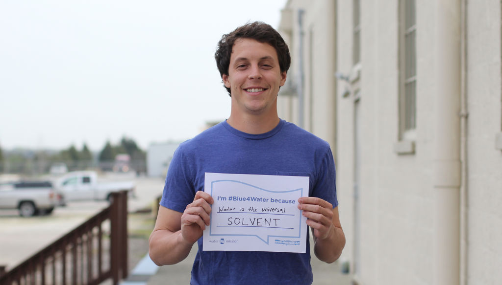 Brian Graham, Project Engineer at Water Mission, goes #Blue4Water.