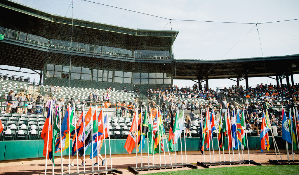 Flags representing countries served by Water Mission at Charleston Walk for Water