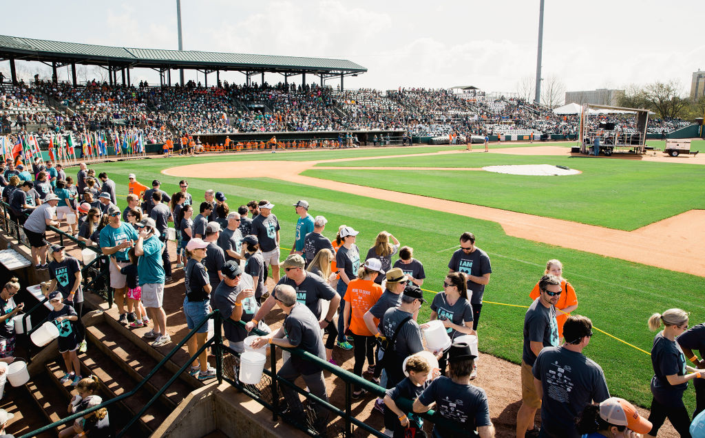 Walkers get ready to begin the 10th Annual Charleston Walk for Water at "the Joe."