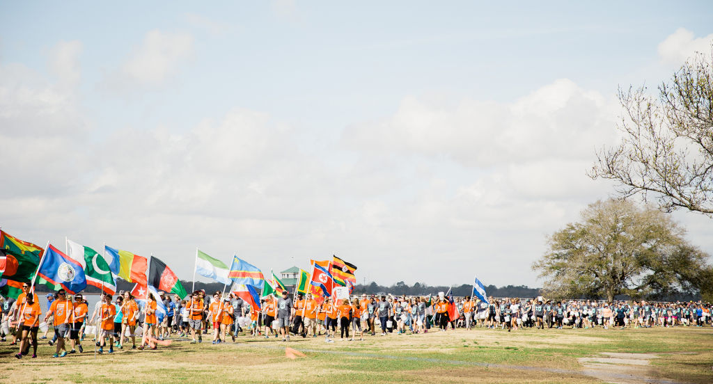 Walk for Water Participants walk through Brittlebank Park
